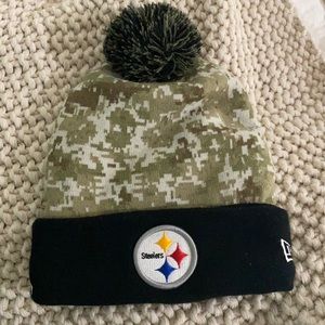 Steelers Military Pom Beanie